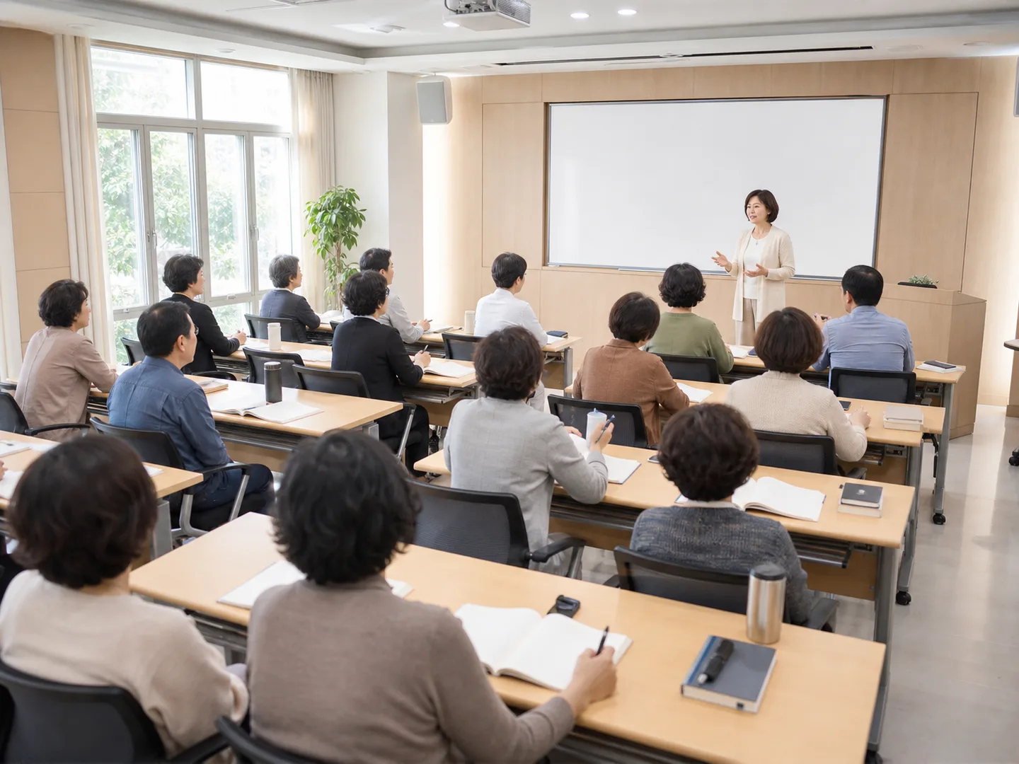강사양성 과정 강의실에서 진행되는 실습 장면